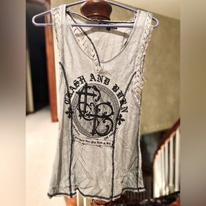 Rare Embellished Silver Tank